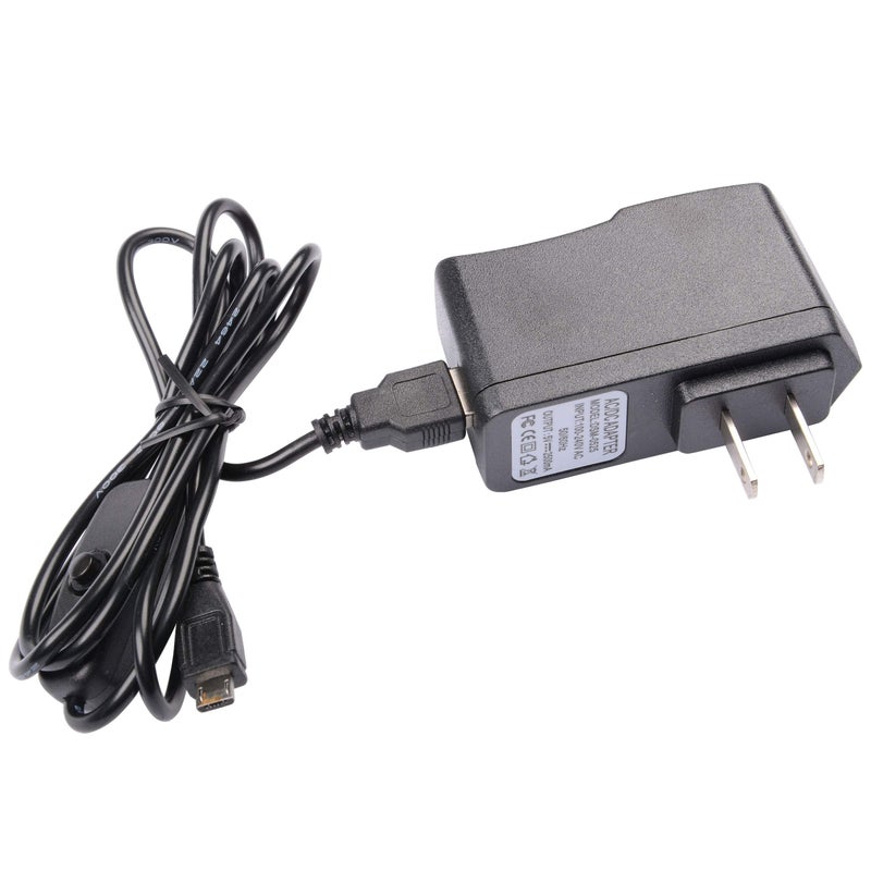 MUZOCT 5V/2.5A Power Supply Micro USB Charger Adapter with On Off Switch for Raspberry Pi 3/2 Model B - Image 1